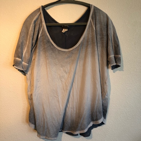 Free People Tops - FREE PEOPLE | Blue Ombré Tee